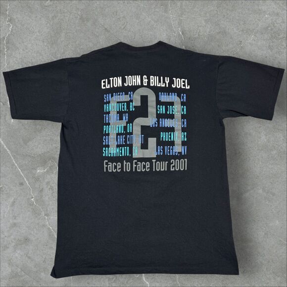 Vintage Y2K Elton John & Billy Joel Face To Face Tour 2001 New Old Stock - XL - Picture 2 of 8
